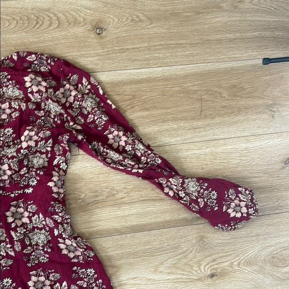 American Eagle Outfitters Red Long Sleeve Wrap Dress - Picture 11 of 13